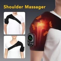 Wireless shoulder massager with heat therapy for muscle pain relief at Monalisa Medical store.