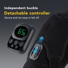 Digital blood pressure monitor with detachable cuff for accurate readings and easy use, ideal for home medical monitoring.