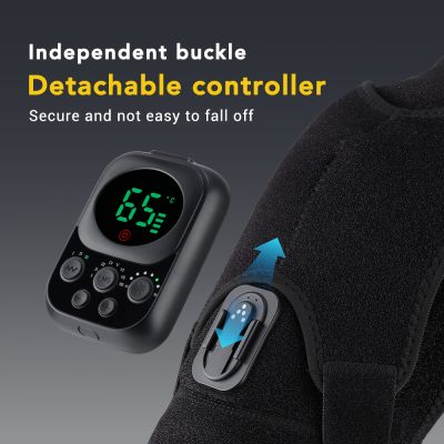 Digital blood pressure monitor with detachable cuff for accurate readings and easy use, ideal for home medical monitoring.