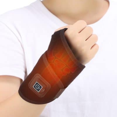 Soft heated wrist support with heating pad, ideal for pain relief and injury recovery at Monalisa Store.
