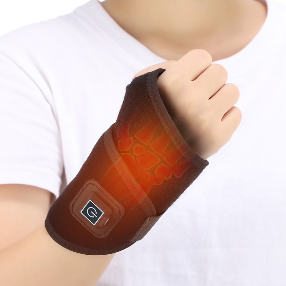 Soft heated wrist support with heating pad, ideal for pain relief and injury recovery at Monalisa Store.
