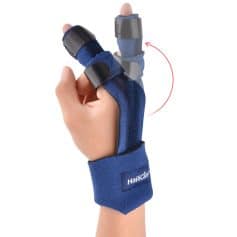 Finger brace with adjustable straps for finger injury support, promoting stability and healing. Ideal for sports injuries, fractures, or ligament strain. Ergonomic design enhances comfort and mobility during treatment.