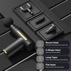 Massage gun attachments for muscle relaxation, therapy, and pain relief at Monalisa Store.