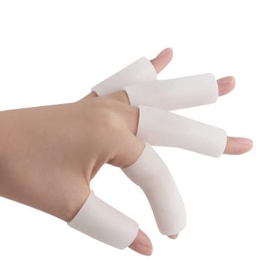 Deluxe silicone finger splints for finger protection, arthritis relief, and immobilization. Soft, comfortable, adjustable, suitable for treatment of finger injuries and conditions.