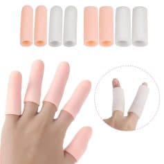 Silicone finger protectors for gloves, ideal for preventing blisters and enhancing grip, perfect for kitchen, gardening, or industrial use. Reusable and comfortable for daily wear.