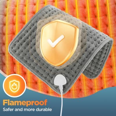 Waterproof heated blanket with flameproof safety features, soft plush fabric, and adjustable temperature control for cozy, secure, and energy-efficient comfort.