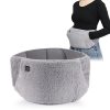 Removable heated neck massager belt for neck pain relief and relaxation, made of soft plush material with adjustable fit, ideal for home or office use.