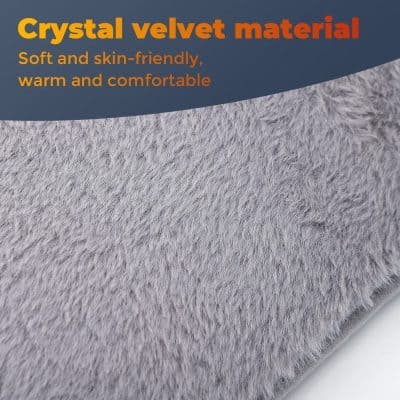 Soft gray crystal velvet material for comfortable, skin-friendly clothing and accessories. Ideal for luxury fashion, home decor, and soft furnishings. Enhance your products with this warm, plush velvet fabric.