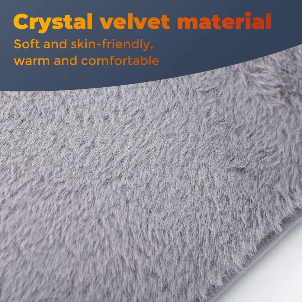 Soft gray crystal velvet material for comfortable, skin-friendly clothing and accessories. Ideal for luxury fashion, home decor, and soft furnishings. Enhance your products with this warm, plush velvet fabric.