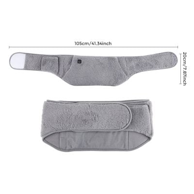 Premium heated waist belt for pain relief, back support, and comfort, featuring adjustable straps and soft plush fabric, ideal for therapeutic and wellness purposes.
