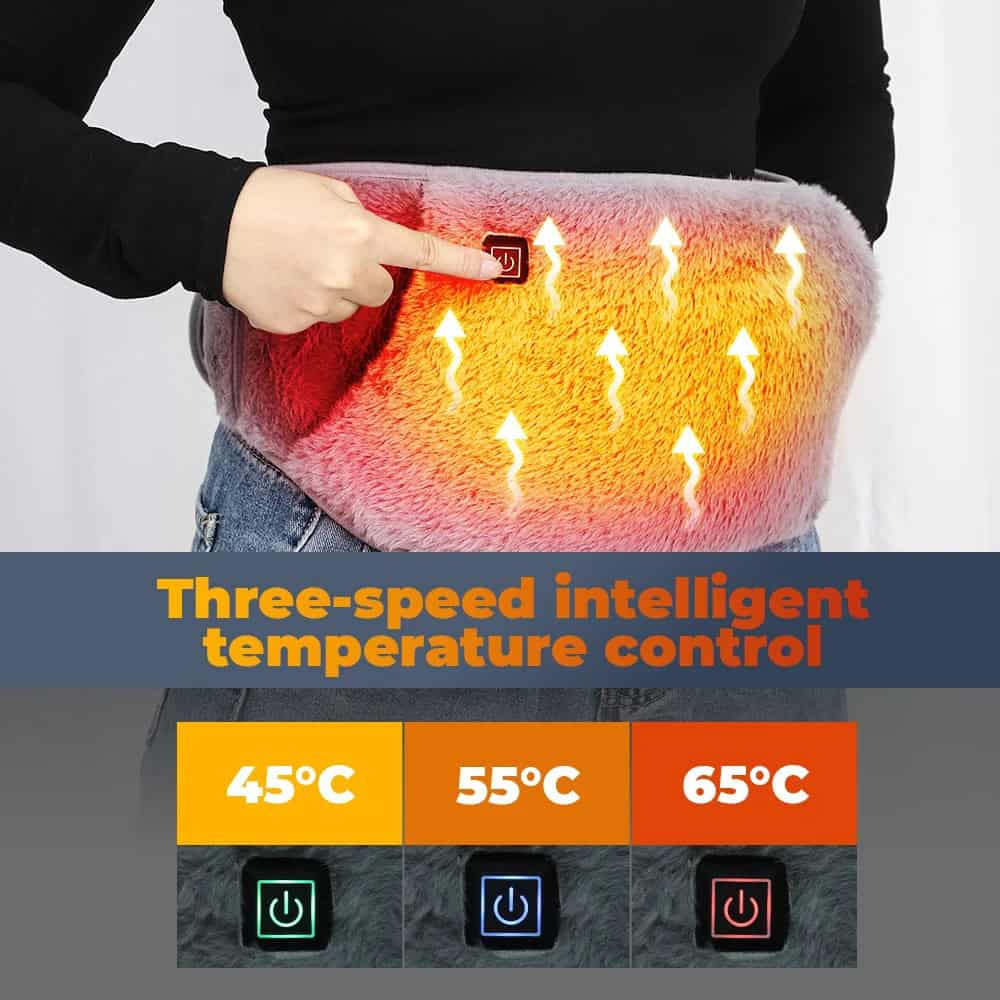 Warmful infrared heating pad for pain relief and muscle relaxation with three-speed temperature control.