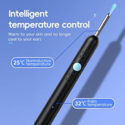 Digital ear and skin thermometer for accurate temperature measurement, featuring non-contact 25°C temperature detection and palm-temperature reading 32°C for medical and health monitoring.