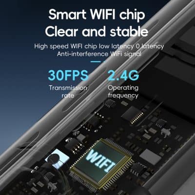 High speed WiFi chip with 30fps transmission rate and 2.4G operating frequency, providing stable, low latency, anti-interference WiFi signal for reliable internet connectivity.