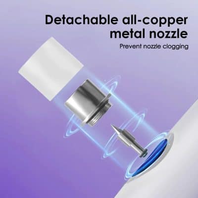 Detachable all-copper metal nozzle for medical devices, designed to prevent nozzle clogging and ensure smooth operation in healthcare settings.