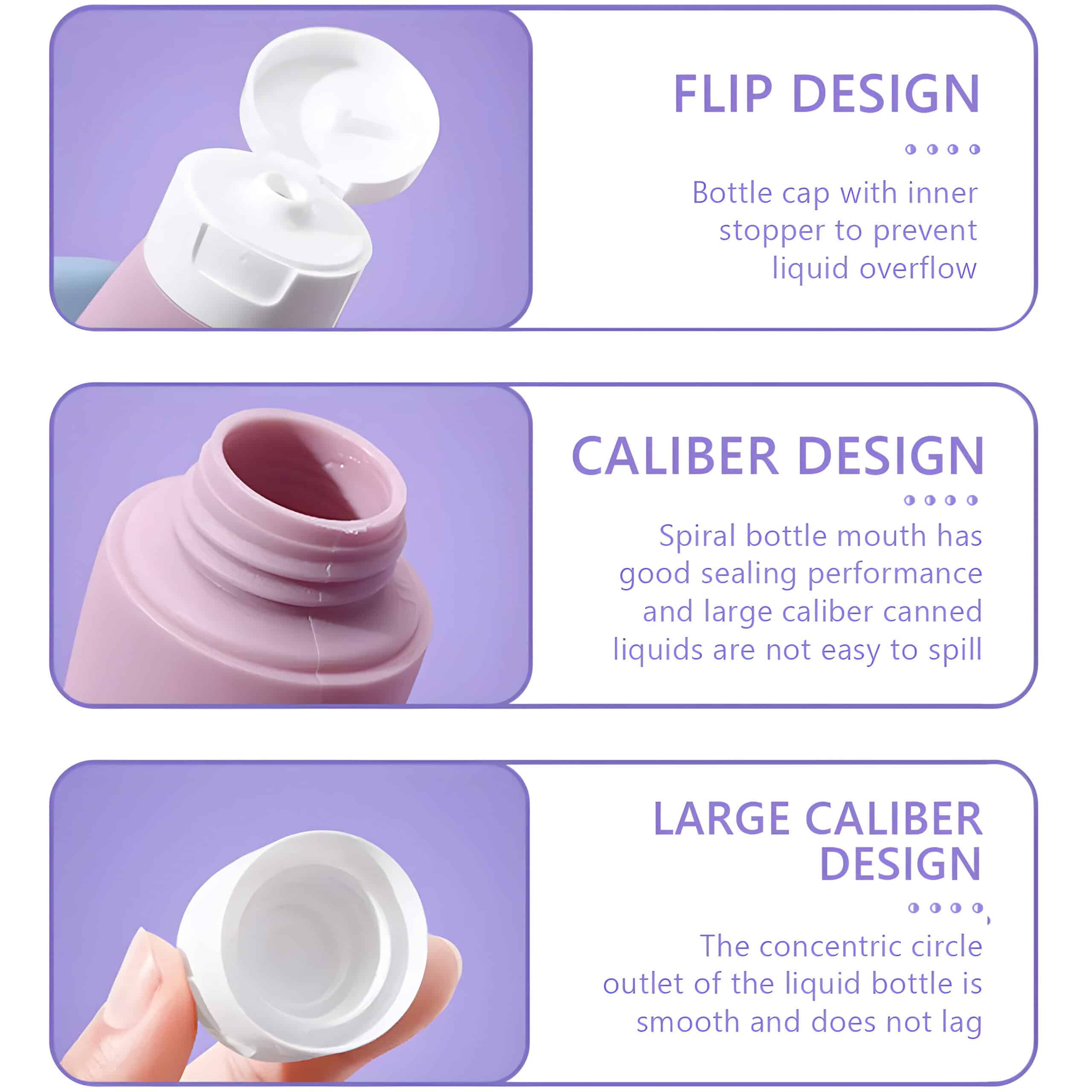 Premium cosmetic contact lens bottles with flip, calibration, and large-caliber designs for secure, leak-proof liquid storage and easy dispensing.