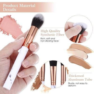 Silicone synthetic fiber makeup brush for flawless face application, featuring high-quality soft fibers and a thickened aluminum tube for durability, ideal for professional and personal use.