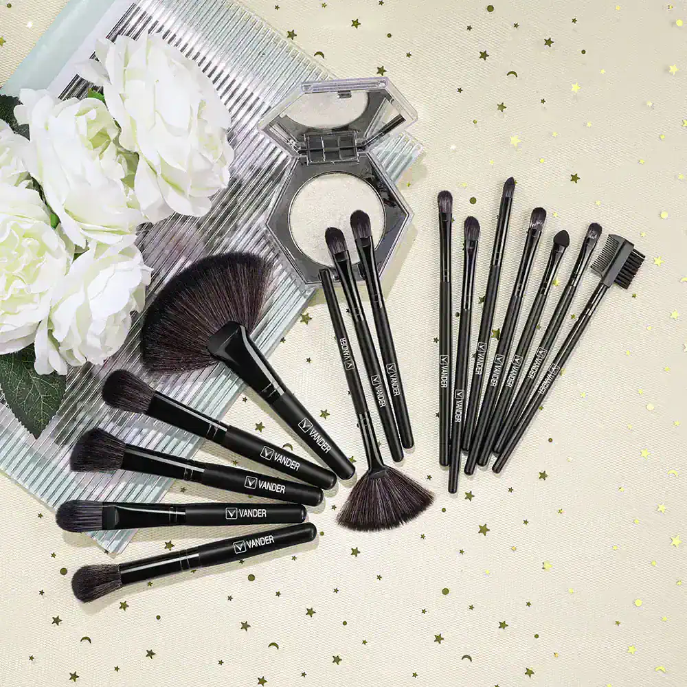 Elegant black makeup brushes set for professional and daily beauty routines at Monalisa Store. Perfect for eye, face, and cosmetic application with high-quality design.