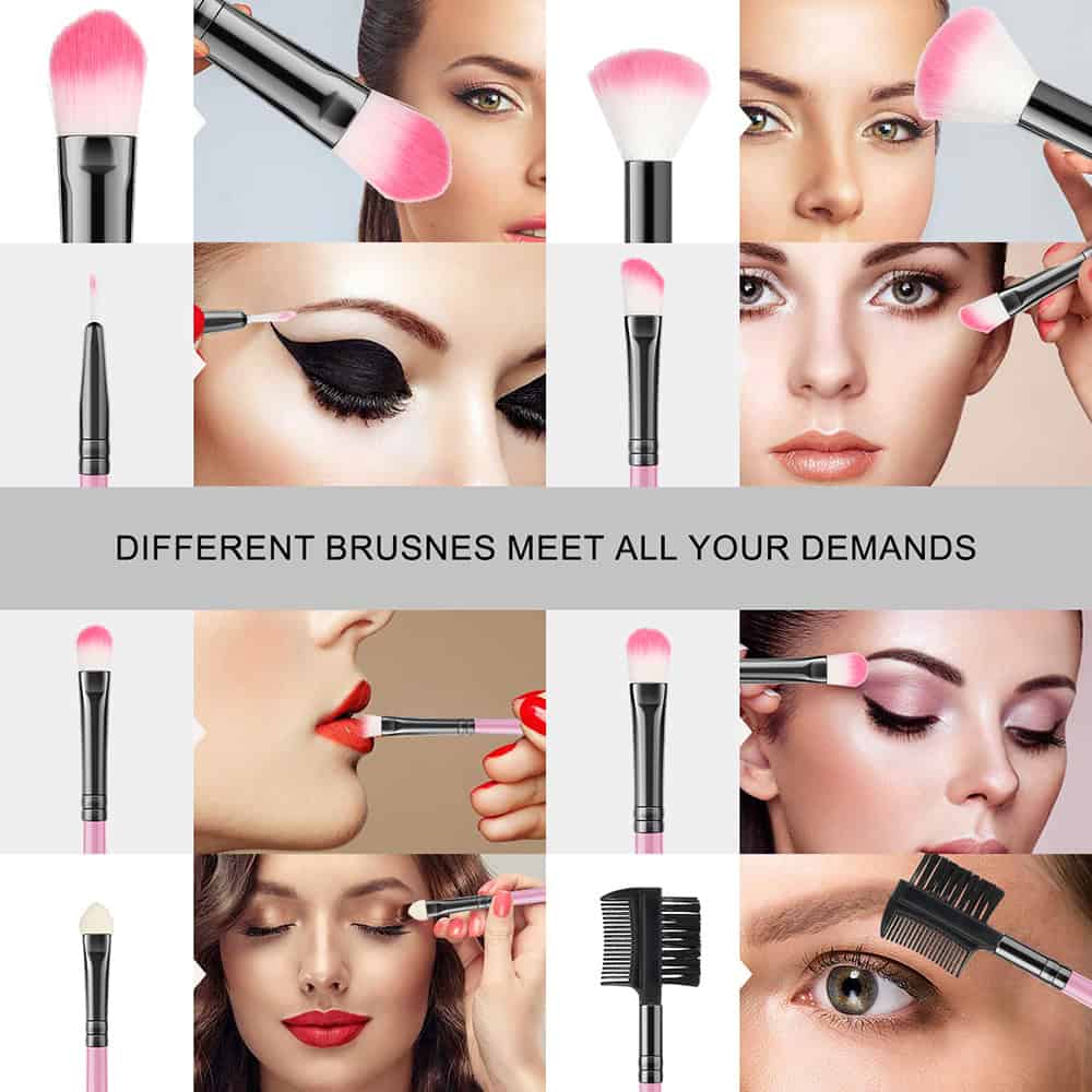 Professional makeup brushes from Monalisa Store, perfect for blending, detailing, and creating flawless beauty looks, catering to all your cosmetic application needs.