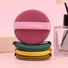 Pink makeup sponge with