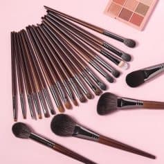 Professional makeup brush set with eyeshadow palette for flawless beauty application, perfect for cosmetics enthusiasts, makeup artists, skincare, and beauty stores.
