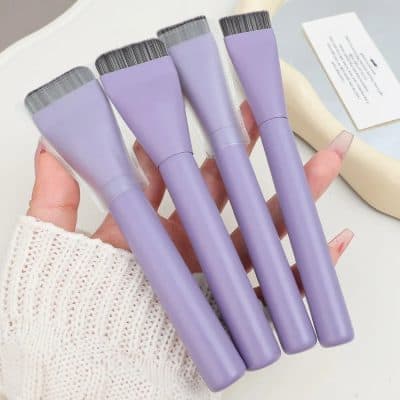 Purplederma facial brushes for skincare cleansing and exfoliation, featuring soft bristles and ergonomic design for gentle, effective face cleaning. Suitable for all skin types, ideal for beauty routines.