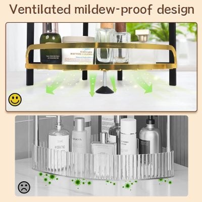 Disinfects surfaces with ventilated mildew-proof design, ideal for skincare and beauty products, preventing mold and bacteria buildup.