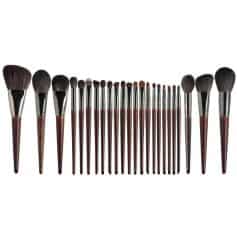 High-quality makeup brushes set with wooden handles, ideal for professional and beginner makeup artists, offering precise application for eyes, face, and more. Perfect for beauty routines.