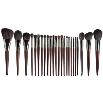 High-quality makeup brushes set with wooden handles, ideal for professional and beginner makeup artists, offering precise application for eyes, face, and more. Perfect for beauty routines.