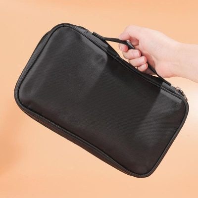 Black optometry accessories case for storing eye care tools and glasses at Monalisa Store.