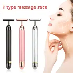 Black T type massage stick for facial contouring and skin tightening, ideal for beauty clinics and skincare routines.