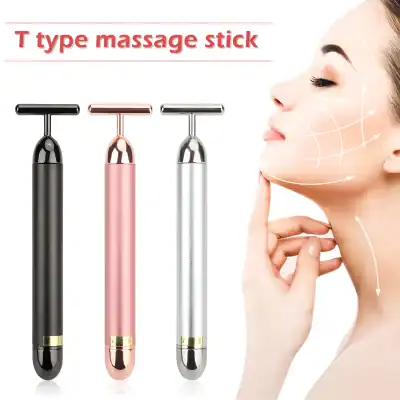 Black T type massage stick for facial contouring and skin tightening, ideal for beauty clinics and skincare routines.