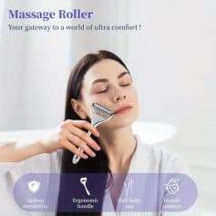 Enjoy a relaxing facial massage with our high-quality massage roller, designed for ultimate skin care and relaxation. Perfect for skincare enthusiasts seeking a rejuvenating experience.