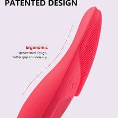 Compact pink handheld massager with ergonomic design, non-slip grip, and streamlined structure for enhanced comfort and effectiveness. Ideal for relaxation and muscle relief.