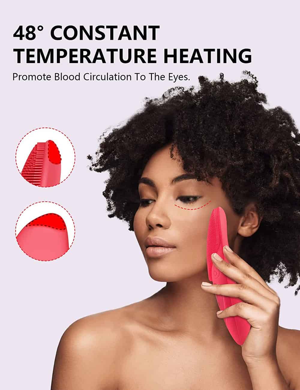 Innovative pink facial massage tool for eye health and blood circulation, promoting skin rejuvenation and relaxation, perfect for skincare routines.