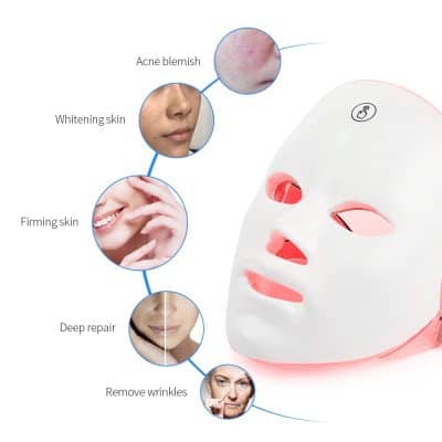 Skin rejuvenation facial mask with LED therapy for acne treatment, whitening, firming skin, deep repair, and wrinkle removal at Monalisa Store, your trusted skincare and aesthetic clinic.