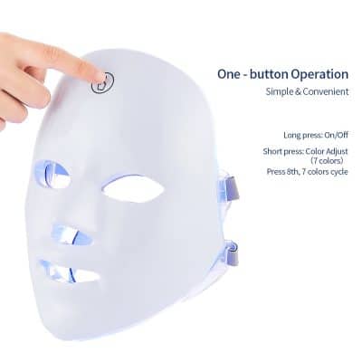 White LED facial mask for skin rejuvenation and facial treatments, Monalisa Store skincare device.