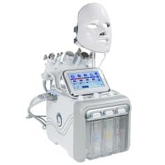Advanced facial skin care machine with LED mask, ultrasonic, and RF therapy for anti-aging and skin rejuvenation at Monalisa Store.