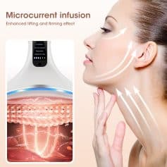 Microcurrent facial device for skin lifting and firming at Monalisa Store, specializing in advanced skincare and anti-aging treatments.