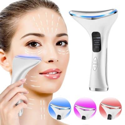 Non-invasive facial skincare device for skin rejuvenation, anti-aging, and wrinkle reduction, featuring LED therapy, facial lifting, and skin tightening, available at Monalisa Medical Store.