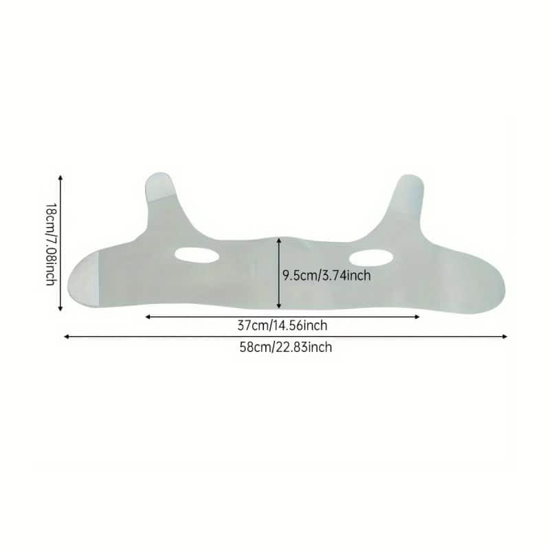 Light blue eye patch with adjustable strap, ideal for eye care and vision therapy, measuring 58cm in length, 37cm wide, and 9.5cm tall, designed for comfortable and effective use.