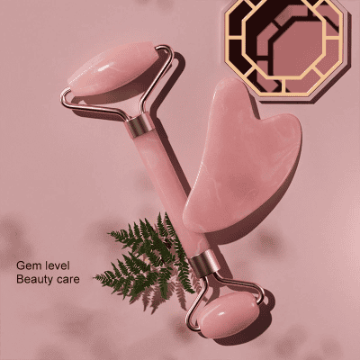 Elegant pink jade facial roller and Gua Sha set for skincare, beauty, and cosmetic treatments at Monalisa Medical Store. Enhance skin health with professional-grade beauty tools.