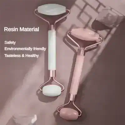 Resin material facial roller for skincare, eco-friendly, tasteless, and healthy.