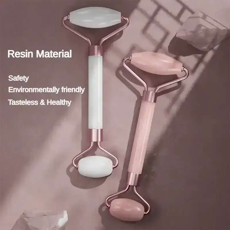 Resin material facial roller for skincare, eco-friendly, tasteless, and healthy.