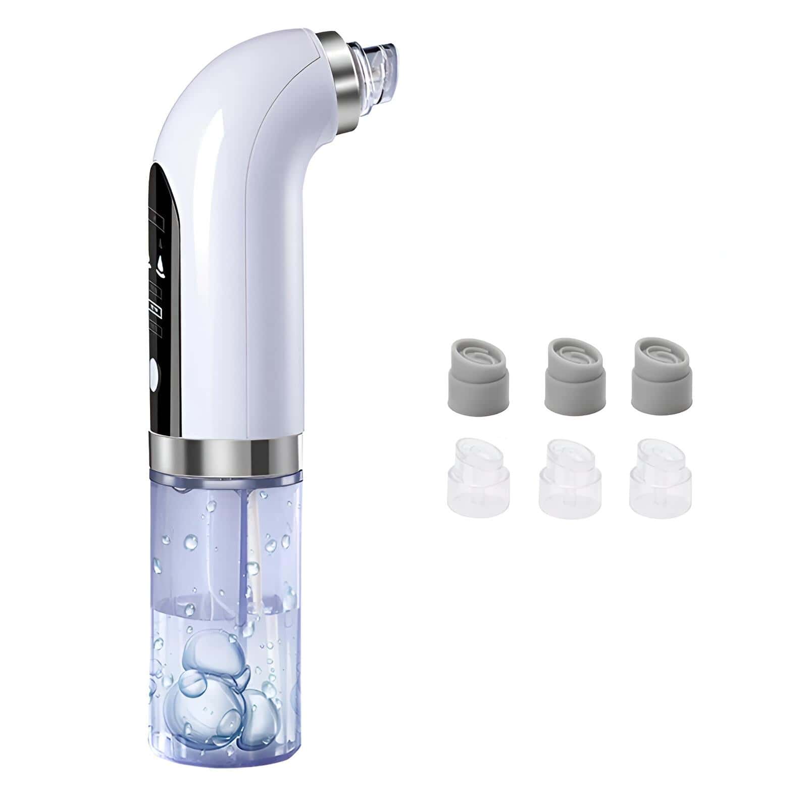 Electric facial cleansing brush with interchangeable silicone heads for deep pore cleansing and skin exfoliation. Rechargeable skin care device for radiant, healthy skin.