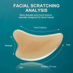 Refined facial scrubbing tool for skin care and beauty treatments at Monalisa Medical Store, highlighting facial scraping, massage, eye care, leg care, and limb scraping techniques for healthier skin.