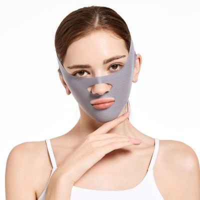 Silicone facial mask on young woman, beauty skincare, spa, rejuvenation, cosmetic treatment, wellness, skincare therapy, health and beauty, facial mask for skin health.