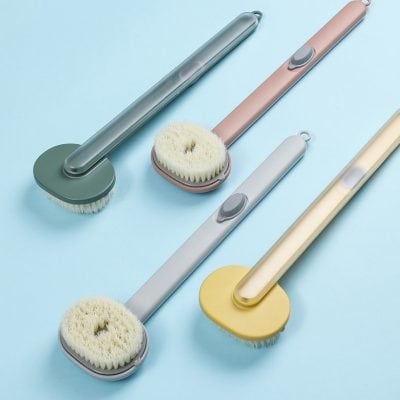 Detergent brush set for cleaning baby bottles and pacifiers, silicone scrubbers and handles, gentle cleaning tools for baby care.