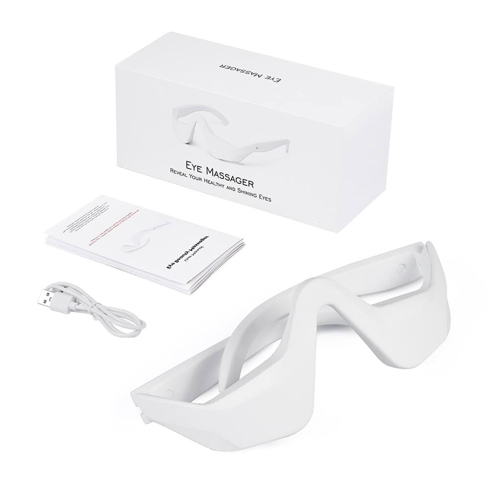 High-quality eye massager device for relaxation and eye health improvement, featuring massage functions to relieve eye strain, fatigue, and improve circulation. Perfect for relaxation and wellness.
