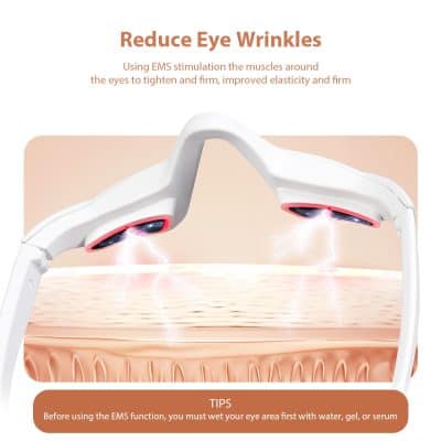 Reduces eye wrinkles with EMS technology for firm, youthful skin around the eyes.