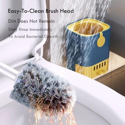 Microfiber cleaning brush with water splashing over bathtub, showcasing hygienic bathroom cleaning tools, ideal for maintaining cleanliness and hygiene in medical and healthcare settings at Monalisa Store.
